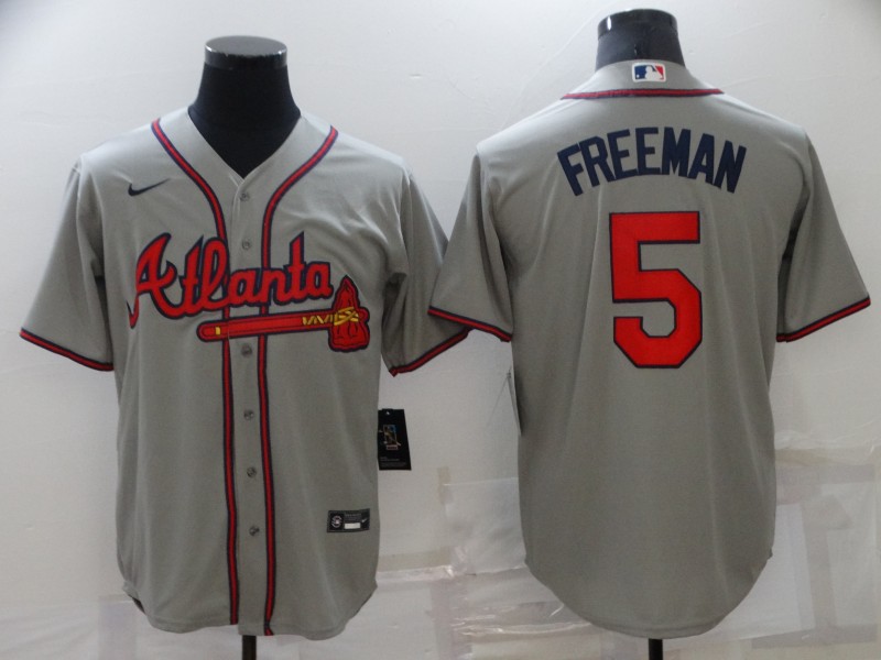 2021 Men Atlanta Braves #5 Freeman grey Nike Game MLB Jerseys->cleveland cavaliers->NBA Jersey